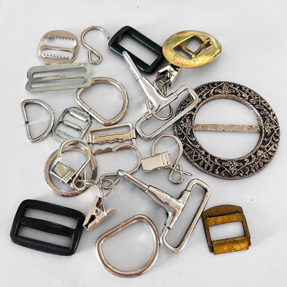 Lot of Metal Buckles Clips Rings